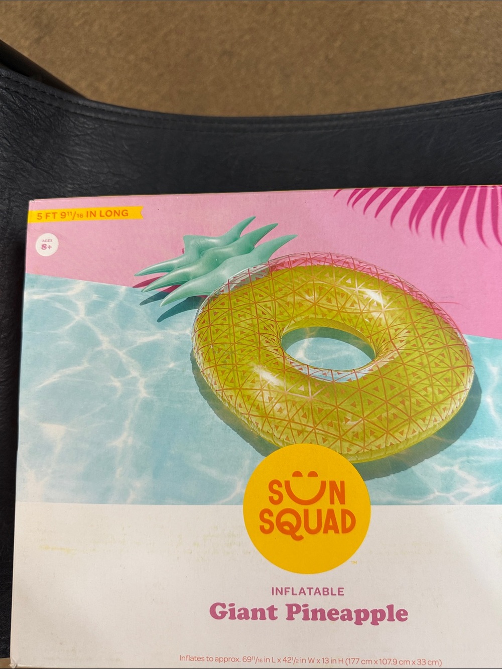 Sun Squad Inflatable Giant Pineapple Pool Float - Yellow & Mint